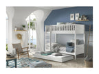Sunmeub - White Lacquered Pine Bunk Bed with Trundle 90x200cm 93376PBIF