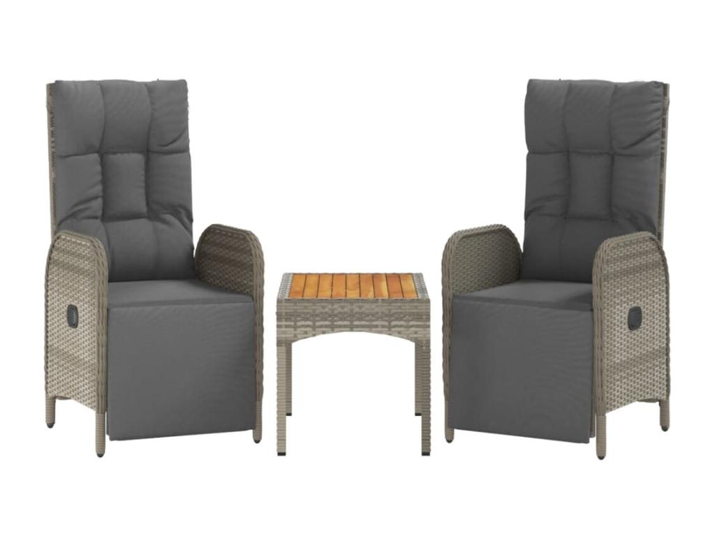 5-Piece Garden Dining Set with Cushions, Grey 79098YAAY