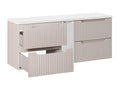 Sunmeub Cashmere and White 140cm Vanity Unit with 4 Drawers and Countertop 10682WETA
