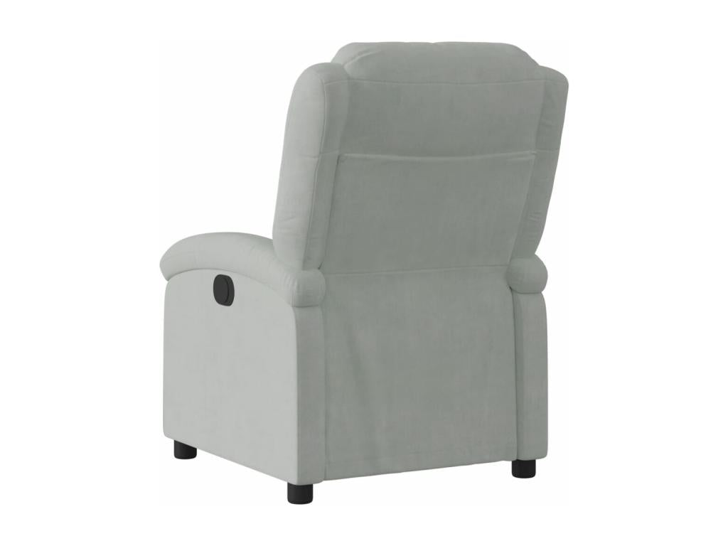 Light grey velvet electric recliner chair 73674RGZQ