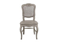 Set of 2 Wooden Chairs with Wooden Seats and Cane Backs - Grey - Sunmeub Castle 92514KIIG