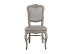 Set of 2 Wooden Chairs with Wooden Seats and Cane Backs - Grey - Sunmeub Castle 92514KIIG