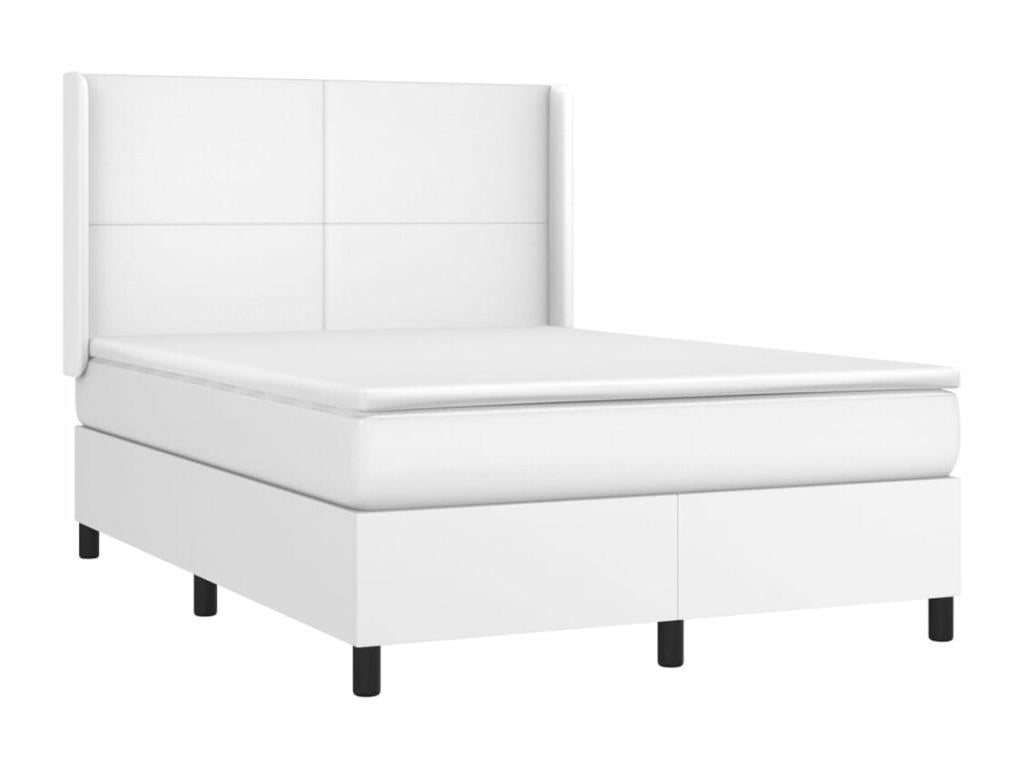 Sunmeub bed base with LED mattress, white, 140x200 cm, faux leather, 42780CKBT