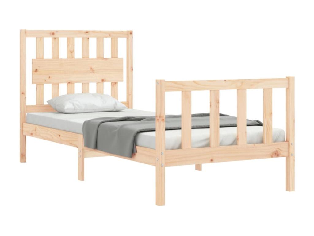 Bed frame with headboard 90x200 cm solid wood 63394JRCD