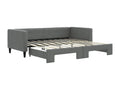 Daybed with pull-out bed, mattress not included, dark grey, 90x190 cm, 65741ISUS