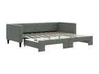 Daybed with pull-out bed, mattress not included, dark grey, 90x190 cm, 65741ISUS
