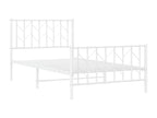 Metal bed frame with headboard and footboard, white, 100x190 cm, 71390AHSH