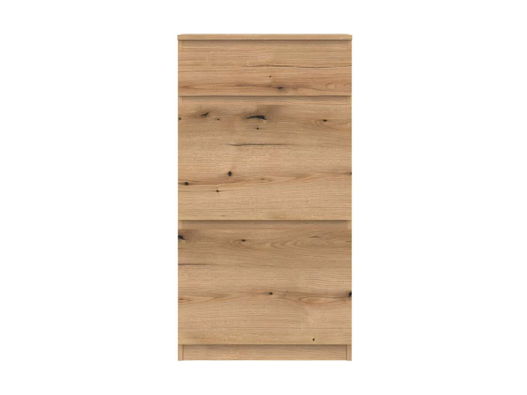 Shoe cabinet with 2 drop-down doors and 1 drawer, light wood - Sunmeub - W 60 x D 30 x H 113 cm 48155DVNG