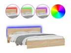 Sunmeub oak bed frame with LED lighting (mattress not included) 200x200 cm 72126EGXP