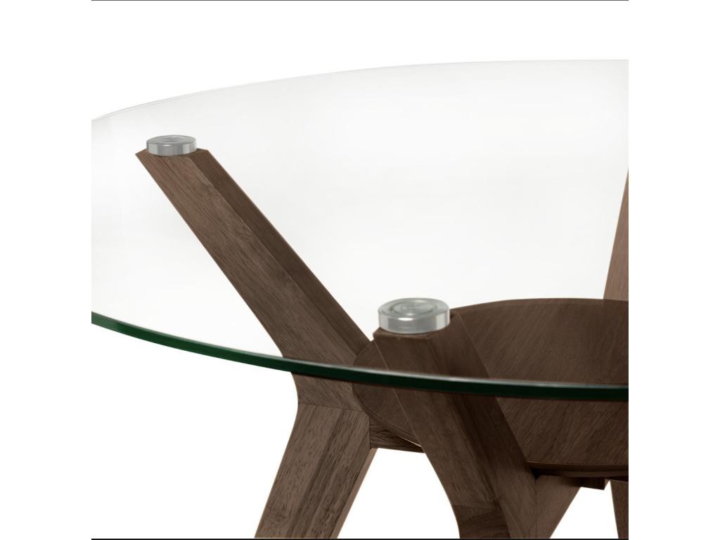 Homeboisstore round table in oak or walnut – Homeboisstore perfect for charm and natural style – Brown color – Diameter 100 cm 87217IGXC