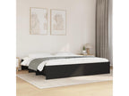 Black engineered wood bed frame without mattress, 180x200 cm