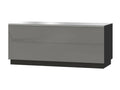 Sunmeub 120cm TV stand with 1 door - Black and glossy grey. 80739KOBF
