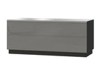 Sunmeub 120cm TV stand with 1 door - Black and glossy grey. 80739KOBF