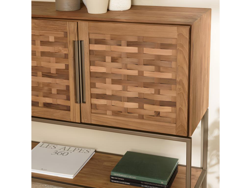 Sunmeub - 3-Door Recycled Teak Wood Sideboard 23199HSWM