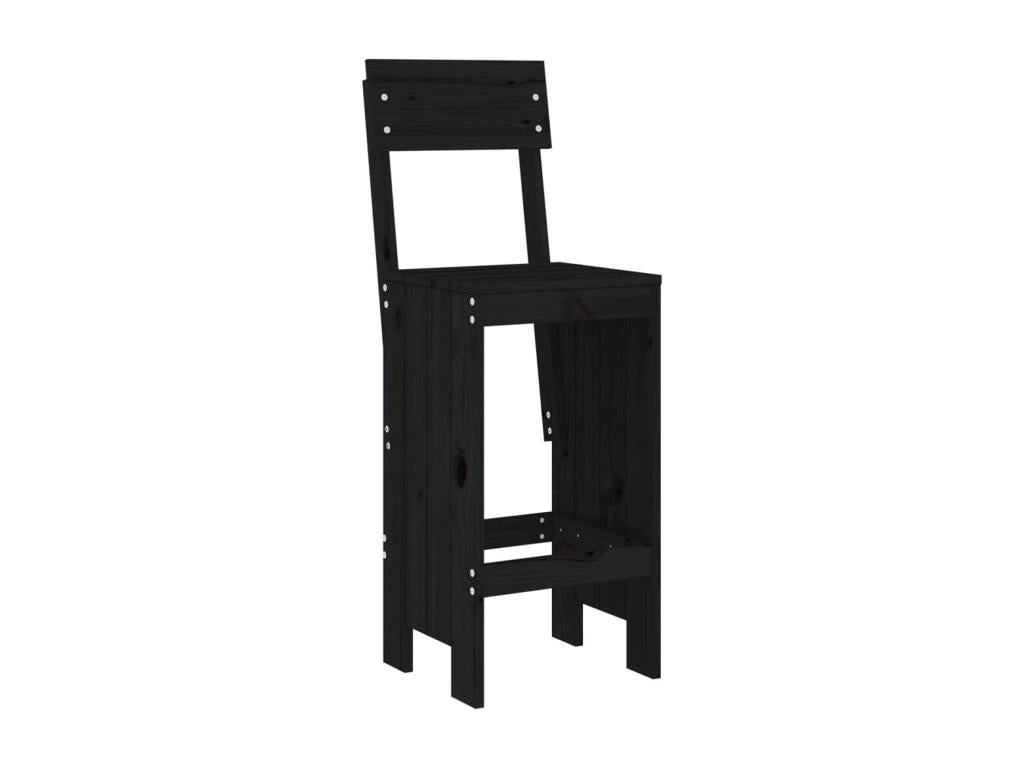3-piece garden bar set, black solid pine wood 01748KFBR