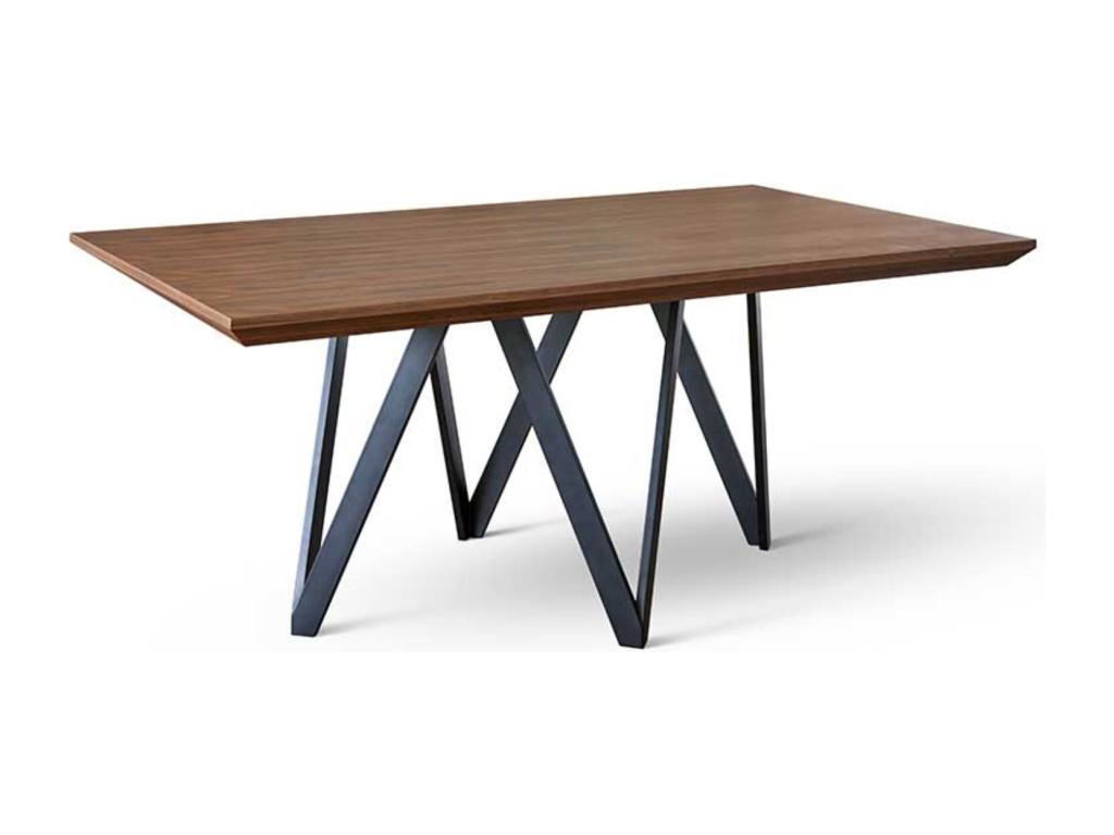Sunmeub 180cm walnut wood dining table with black metal legs 03370TQZO