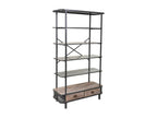 Grey metal and wood shelf 100x40x181h 71381QSHV