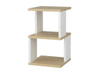 3-Tier Bedside Table in Oak and White Wood Finish, 29.6 cm Wide - Sunmeub 24336ZGZB