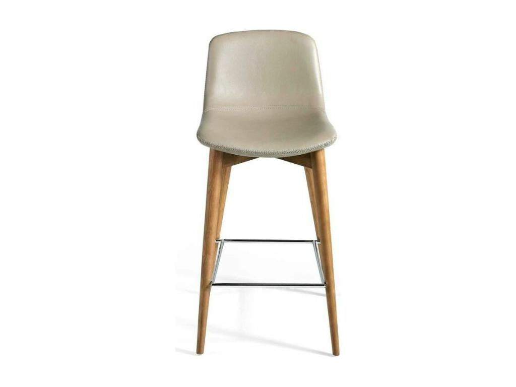 Sunmeub high chair in faux leather with solid ash wood legs - set of 2 - Color Sunmeub 71 Light Grey 16880YSUF