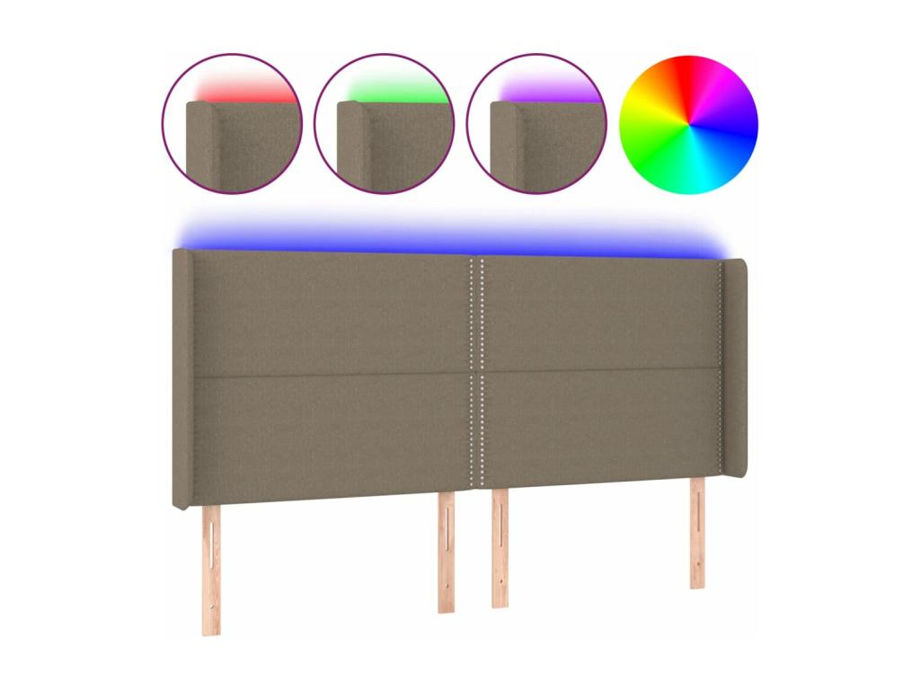 Sunmeub LED Headboard 163x16x118/128 cm Fabric 87563NZTM