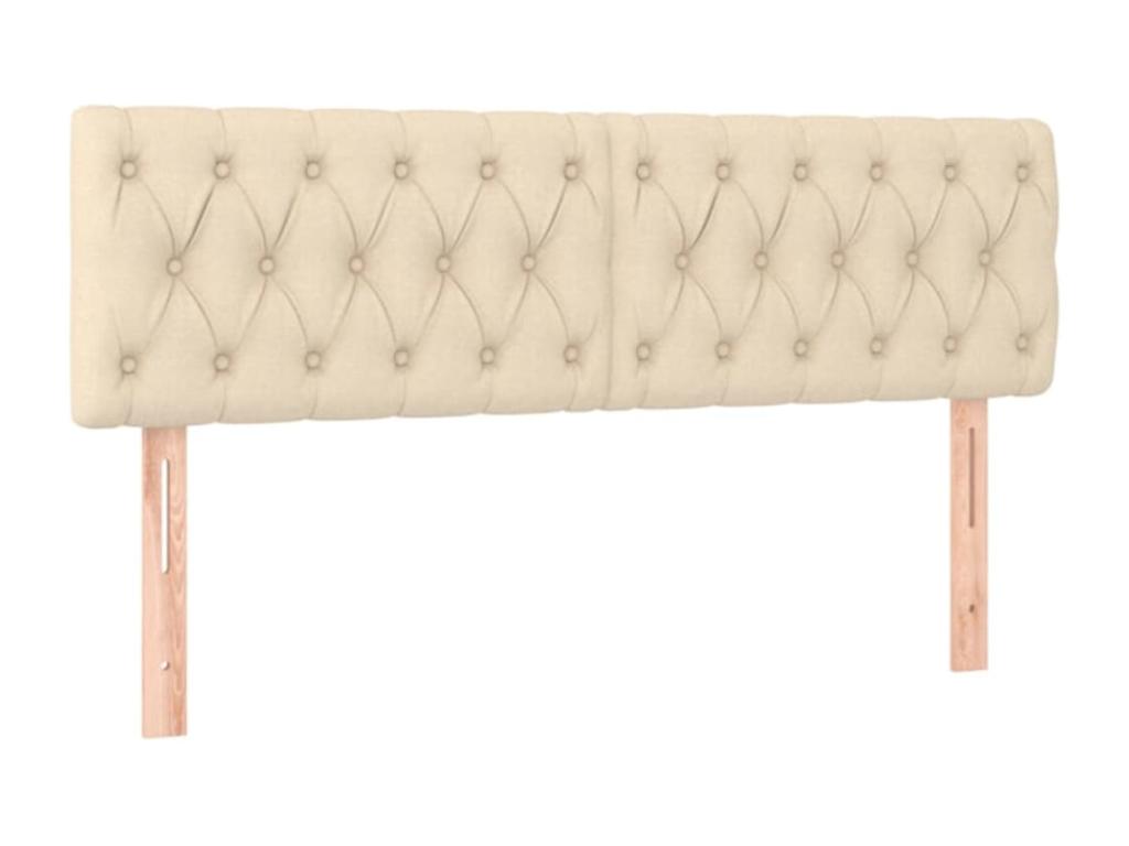 Upholstered bed base with mattress, Cream, 140x190 cm, Fabric, 28420LHWA