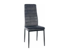 Dining chair x1, simple design in grey velvet with decorative Sunmeub black metal frame 10 0002057 68310UZNC
