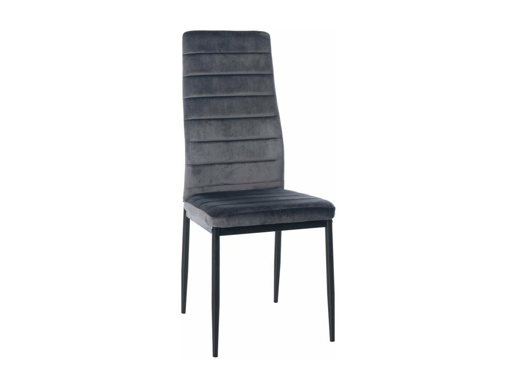 Dining chair x1, simple design in grey velvet with decorative Sunmeub black metal frame 10 0002057 68310UZNC