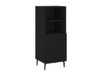 Highboard, Black, 34.5x34x180 cm, Engineered Wood, 19345YNEZ