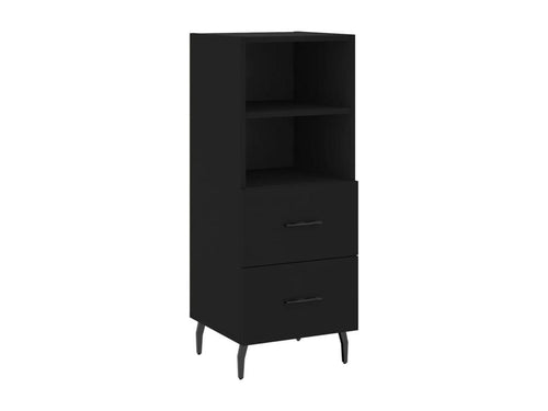 Highboard, Black, 34.5x34x180 cm, Engineered Wood, 19345YNEZ