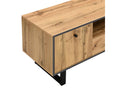 190cm TV unit with LED lighting - 6 shelves and 1 drawer - Natural 43542GYYL