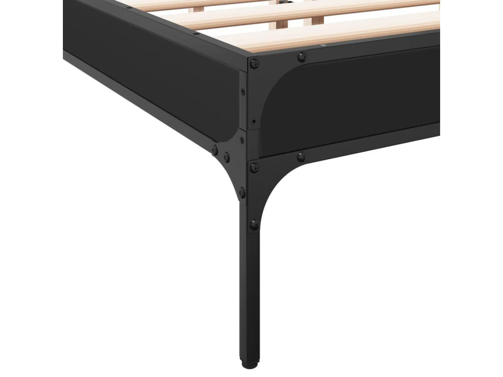 Black bed frame 120x200 cm engineered wood and metal 86410XNSE