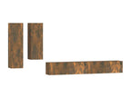4-Piece TV Stand Set, Smoked Oak Engineered Wood 71510MJXP