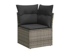 13-piece garden furniture set with cushions, grey wicker resin, 66232PKGM