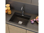 Sunmeub Round Gun Grey Metallic Kitchen Mixer Tap Sink 72976SQXD