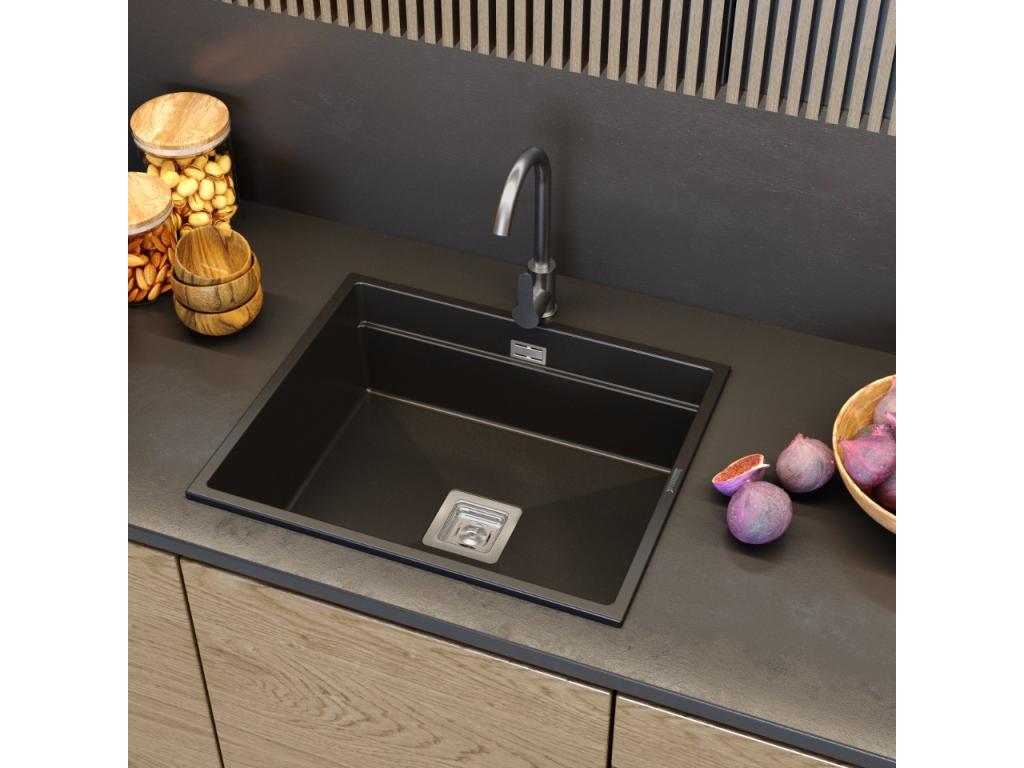 Sunmeub Round Gun Grey Metallic Kitchen Mixer Tap Sink 72976SQXD