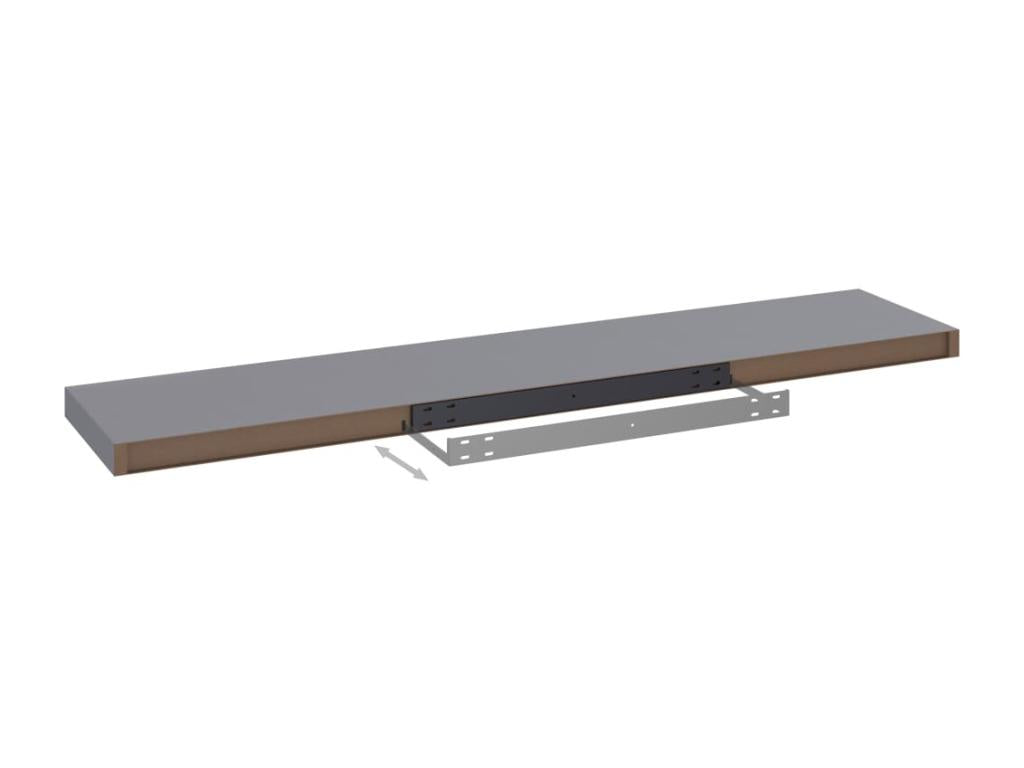 Floating wall shelves, 4 pcs, Grey, 120x23.5x3.8 cm, MDF, 36636IAJQ
