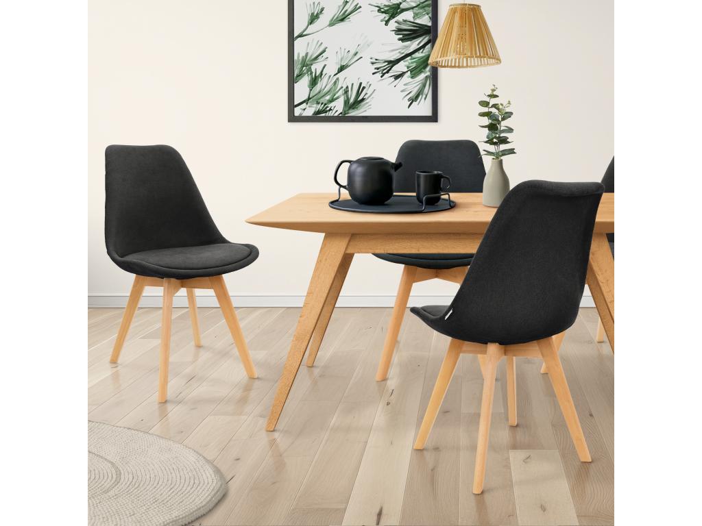 Set of 4 Dining Chairs, Living Room Chairs, Kitchen Chairs in Linen, Chai 22488MQXZ