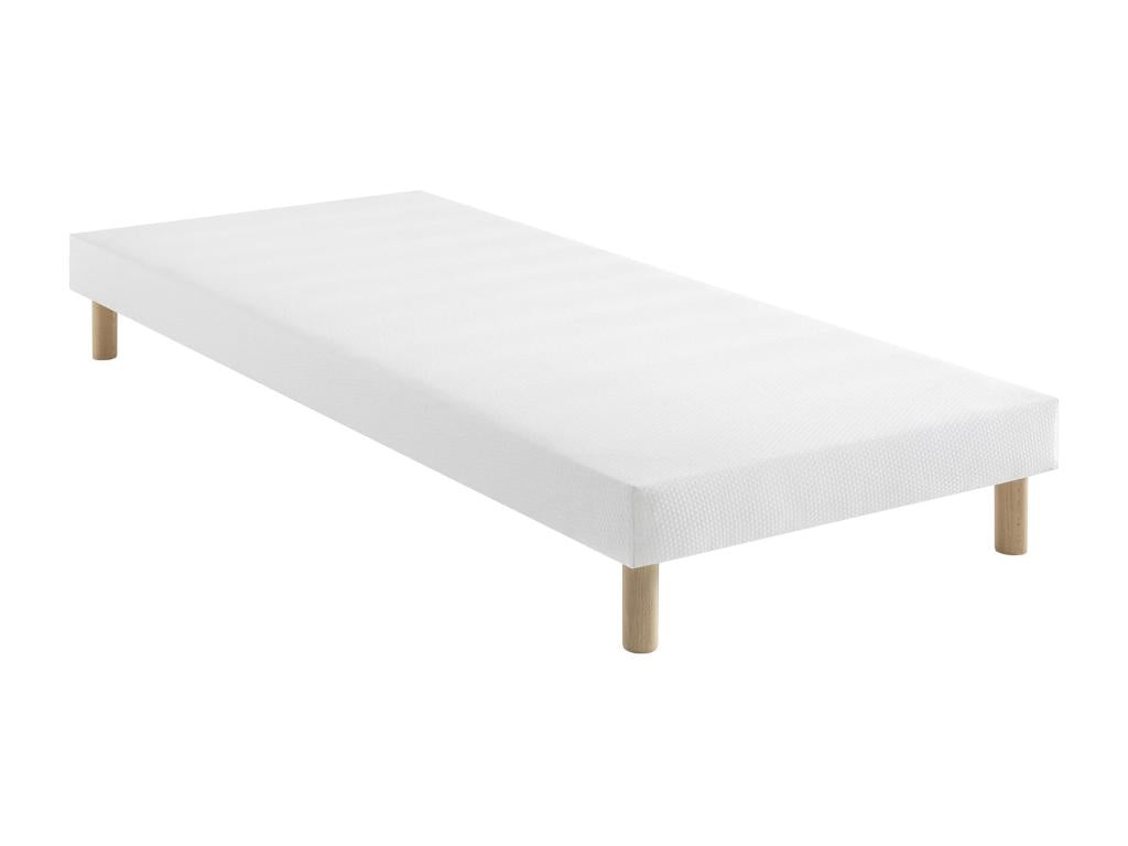 White upholstered bed base 13 cm Moon - Sunmeub 80x190 77240YEHY