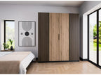 4-door wardrobe with external slats - 200 cm - oak/black Sunmeub - Sunmeub 99861QKFZ