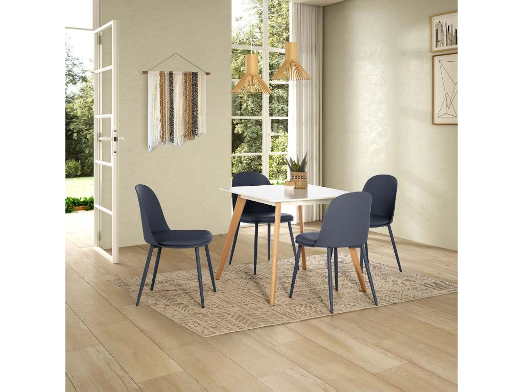 Sunmeub Blue 19123ZBMO 80x80 cm Table and 4 Chairs