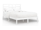 Bed frame without mattress, white, solid wood, 120x190 cm, 82653FQJL