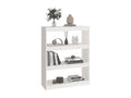 White Bookshelf/Room Divider 80x30x103.5cm Solid Pine 42166AFFX
