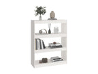 White Bookshelf/Room Divider 80x30x103.5cm Solid Pine 42166AFFX