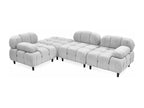Sunmeub modular and convertible designer sofa, soft fabric, light grey, 32531HGBB