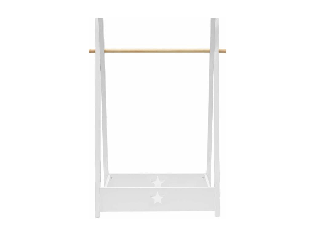 Sunmeub Children's Clothes Hanger Montessori Style White MDF Pine with Shelf 61918IENM