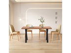 Solid wood dining table - seats 4 to 6 - steel legs - dark natural color 84380RZMZ