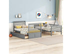 Children's separable bunk beds - 2 x 90 x 200 cm - 2 drawers - grey pine frame - Sunmeub slatted base - safety rails - Sunmeub 74998KFUT