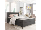 Upholstered bed base, dark grey fabric, 140x200 cm, 06512AUSL