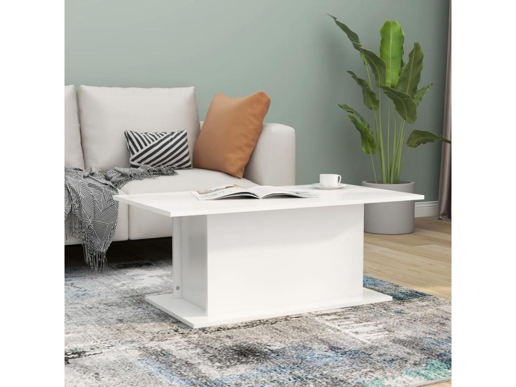 Coffee table, white, 102x55.5x40 cm, chipboard, 45968TVVM