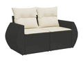 8-piece garden furniture set with cushions, black resin wicker, 11660DWNA